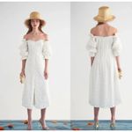 Cult Gaia Simona Ruffled Off The Shoulder Midi Dress Off White Womens Size 0 Photo 1