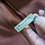 Free People Ruffle Me Up Leggings Brown Nutmeg Ribbed FP Movement Pants Large Photo 3