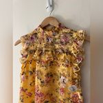 Almost Famous NEW!  Yellow Floral Lace Ruffle Sleeveless Blouse Photo 1