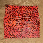 Zenana Outfitters Shiny Red/Black Animal Print Skirt Size Medium Photo 2