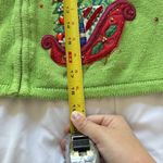 Tiara International Vintage 90s Y2K Womens Girls Full Zip Sweater Christmas Holiday Santa Green Photo 6