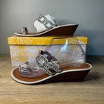 Yellow Box Sandals 8.5 Silver Rhinestone Toe Ring Flat Sandals Diamond Sparkle Photo 0