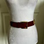 EXPRESS 90s 00s  belt leather metal statement burgundy gold small Photo 7