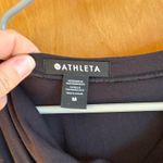 Athleta  Black Relaxed Weekender Tee Shirt Women's Size M Cowl Neck Short Sleeve Photo 3