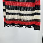 Amisu  Colorful Striped open Knit crochet Sweater tassels fall coverup S neutral Photo 6