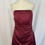 David's Bridal  Strapless‎ Bridesmaid Dress Formal Gown Rhinestone Burgundy 10 Photo 1