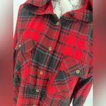 Hippie Rose  plaid flannel hooded button down shirt, size‎ medium Photo 1