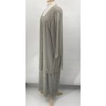 Vintage Scala Beaded Gown Matching Set Semi Sheer Duster Silver Plus Womens 1X Photo 5