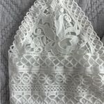 Tie Back White Lace Crop Top Photo 3