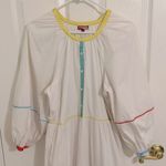 STAUD Demi Tiered Puff Sleeve Maxi Dress in White With Colored Trim Size 10 Photo 8