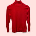 Alfani Cute red stretchy ruched front ribbed turtleneck sweater  holiday dressy Photo 2