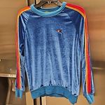 Aviator Nation 💕💕 Classic Velvet Relaxed Sweatshirt ~ Vintage Blue XS Photo 4