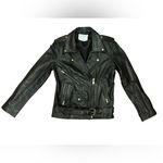 Understated Leather  Easy Rider Antiqued Gold Moto Black Leather Jacket Biker Photo 2