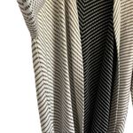 Eileen Fisher  Bracelet Stripe Silk Cotton Drape Cardigan in Black Cream Medium Photo 5