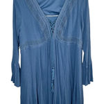 Torrid  Blue Crochet Lace-Up Fit and Flare Boho Dress 1X Photo 0