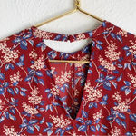 Madewell  Bell-Sleeve Tie Top in Antique Flora Sz Large Photo 3