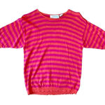 Talbots Vintage  100% silk pink and orange stripe sweater blouse small Photo 0