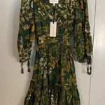 Cara Cara Millbrook Floral Dress in Green Botanical Birds in Size XS Photo 0