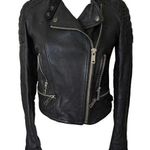 Burberry Brit Biker Jacket in Black Lambskin Leather Size 4 Photo 0