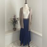 Brand Label Flowy Fairy Boho Royal Blue Handkerchief Maxi Skirt Photo 6