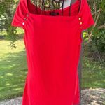 White House | Black Market White House, black market, red, semi capped sleeve button detail blouse Photo 0