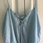 Sky And Sparrow baby blue lace up tank top Photo 0