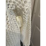Nicole Miller Artelier ‎ White Open Knit Hoodie Sweater Swimsuit Cover Up L Photo 1