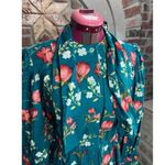 Handmade shirt dress kitten bow floral teal green white peach bespoke Photo 6