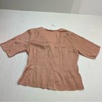 frame denim Frame Shirred V-Neck Blouse Pink Clay Women Size Medium Romantic Buttons Top NEW Photo 10