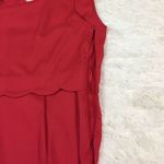 Double Zero  Red Tiered Scallop Sleeveless Sheath Dress Size Medium Photo 4