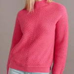 Marine layer  Skylar Mockneck Sweater Chunky Knit Bubblegum Pink Size Small Photo 0