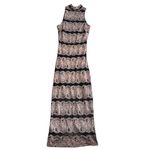 Privy Size S High Neck Lace Bodycon Maxi Dress Black Gold Special Occasion NYE Photo 1