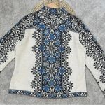 Intiwara 100% Alpaca Nordic Cardigan Sweaters Zip Front Longsleeve Handmade XL Blue Photo 8