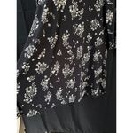 Nine Britton Black Floral A line Dress 3/4 sleeves Sz L Photo 2