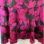 Sam Edelman  Green/Pink Tropical Leaf Print Tie Neck Ruffle Tiered Dress Size S Photo 4