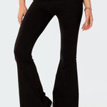 Edikted  Black White Contrast Fold Over Low Rise Flare Pants Leggings XL Photo 0