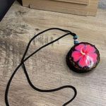 Handmade Siesta Key Florida Coconut Shell Changepurse Lanyard Photo 0