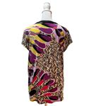 Dana Buchman Multi-Color Abstract Print Short Sleeve Hidden Button Up Blouse M Photo 2