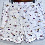 Lands' End  Beach Shorts Womens 16W White Mid Rise Pockets Pull On Elastic Summer‎ Photo 1