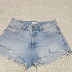 ZARA  Faded Blue Ripped Denim Shorts Photo 1