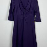 Eddie Bauer  Travex Dress Womens L Midi Purple Solstice Twist Knot UPF 50+ V-Neck Photo 13