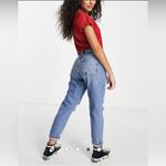 Topshop 1990’s style Petite ripped Mom jeans in mid blue, relaxed high waist 28P Photo 1