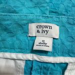Crown & Ivy  Shelby Scalloped Hem Shorts Preppy Southern Bright Blue 10 Turquoise Photo 3