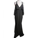 Jay Godfrey Jay By  Black Flutter Chiffon Overlay Cold Shoulder Naomi Gown Dress Photo 3