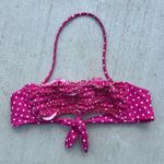 Victoria's Secret Victoria’s Secret Hot Pink White Polkadot Ruffle Bandeau Halter Bikini Top Photo 0