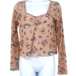 Disney Y2K  Winnie the Pool Mesh Womens Top Sz L Fairy Grunge Coquette Festival Photo 1
