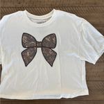White Crop Top with Bow Design Size XS Photo 1