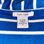 Joan Vass 00s  Vintage Blue White Cotton Striped Collared Cardigan Photo 5