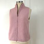 NWT Vintage LL Bean Pink Knit Sherpa Lined Zip Vest Womens XS Lambs Wool Photo 3