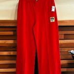 Disney NWT  Park Bright Orange / Red Pull On Pant Glitter Gold Logo Medium Photo 0